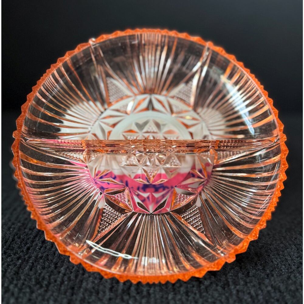Vintage Pink Depression Two Part Candy Relish